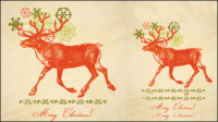 Christmas deer illustrator 04 - vector material