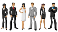 Cartoon white-collar characters 01 - vector material