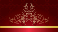 Red gorgeous background 02 - vector material