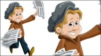 Cartoon character illustrator 05 - vector material