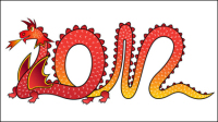 2012 Year of the Dragon creative pattern 08 - vector material