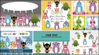 Cartoon illustrator of children 02 - vector material