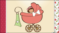 Cartoon baby card 02 - vector material