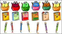 Cute cartoon stationery image - vector material