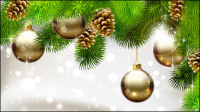 Beautiful Christmas ball background 03 - vector material