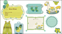 Cartoon stickers 01 - vector material