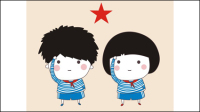 Cartoon vector material Young Pioneers