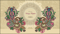 Exquisite pattern background 03 - vector material