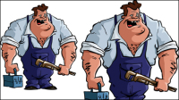 Cartoon character illustrator 09 - vector material
