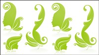 Beautiful silhouette pattern 05 - vector material