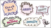 Cartoon cute lace 04 - vector material