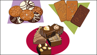 Cartoon pastry 01 - vector material