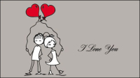 Line art illustration Valentine 06 - vector material