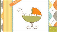 Cute cartoon background 03 - vector material