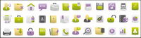 Web Design Gray Green Purple icon vector material