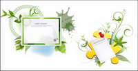 Green paper with the pattern vector material