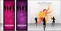 Female flowers silhouette vector