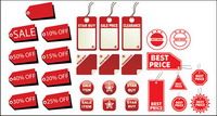 Red label vector graphic material-2