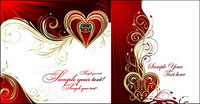 Gold heart-shaped pattern vector