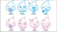 Small water droplets emoticons gif animation