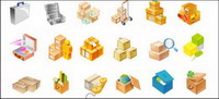 Cartons, toolbox, globes, wooden boxes