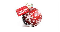 Tag, snowflakes, discount, price reduction vector