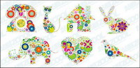 Flower pattern composed of vector