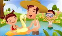 iClickart Cartoon Family illustrator vector material -13