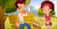 iClickart Cartoon Family illustrator vector material -10