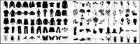 T-shirt, pants, flowers, plants, insects vector material