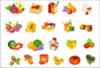 Fruit basket, hazelnut, persimmon vector