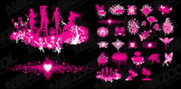 Fashion trends and patterns element vector material