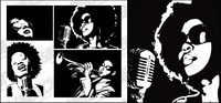 Black and white characters vector material