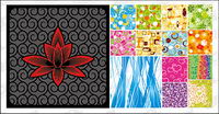 14, fashion pattern tiled background material vector