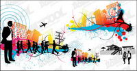 3, figure silhouettes vector illustrations related material