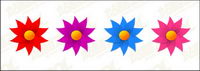Windmill shape of small flowers vector material