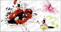 different flowers vector material