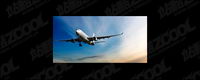 Flying aircraft picture material
