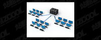 3D computer network connecting picture material-9