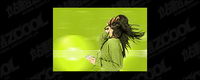Listen to music woman picture material-2