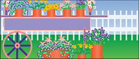 Outside the window the landscape vector material