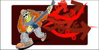 Vector material elements of rock music