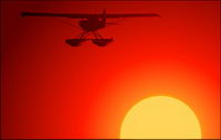 aircraft under the Sunset vector material