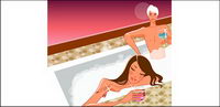Bathing in the fashionable men and women