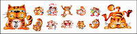 Cute cartoon cat vector material
