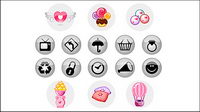 Heart-shaped, Bangbang Tang, and other material icon