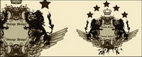 Lion, wings, crown vector material