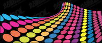 The colourful background of the dots