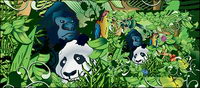 Dense forest animals