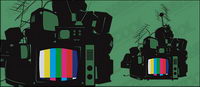 Vector television heap of discarded material